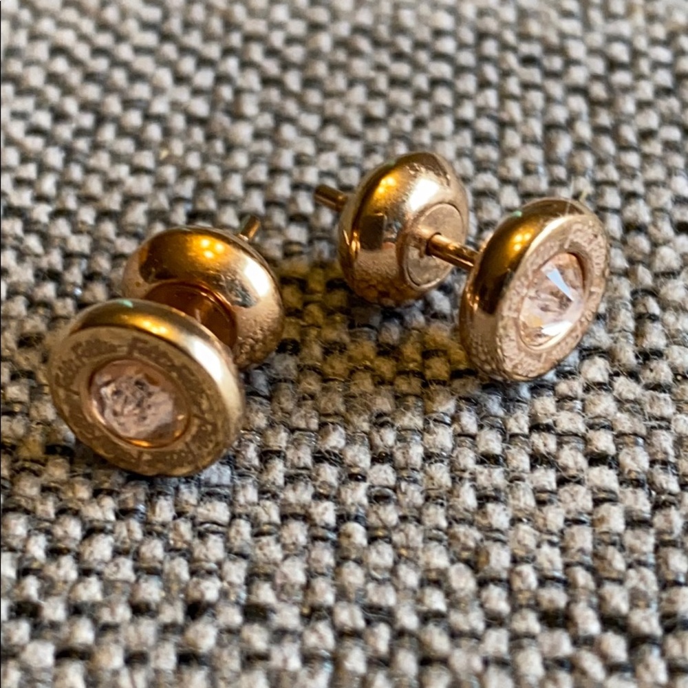 Folli Follie rose gold plated stud earrings